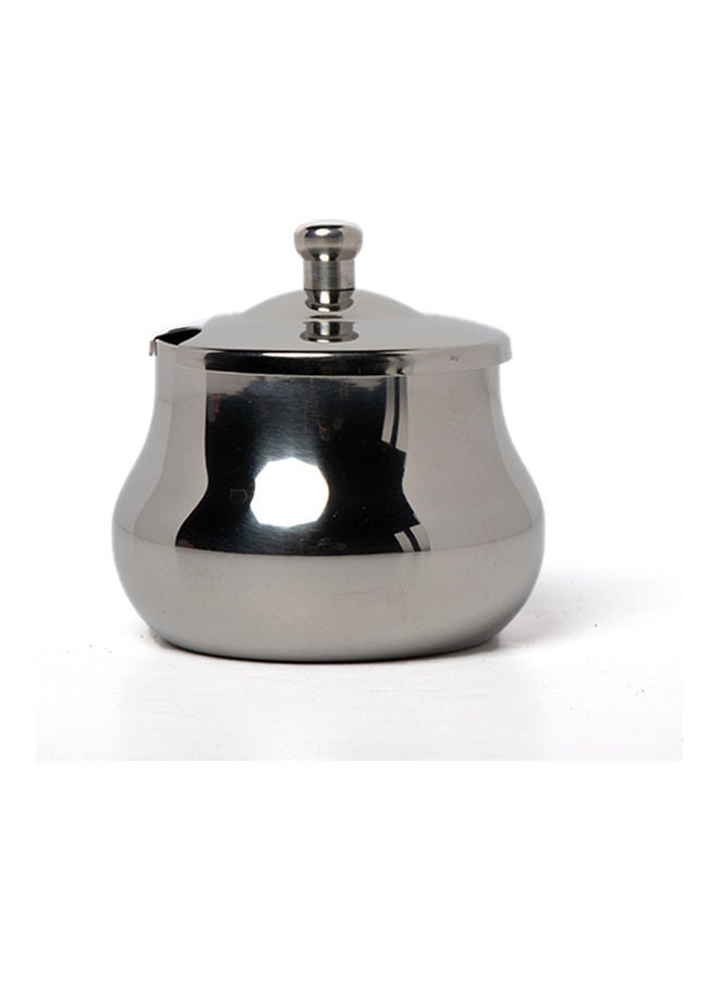 سكوالو وعاء للسكر مع غطاء فضي 8x8x8سم  - Image 2