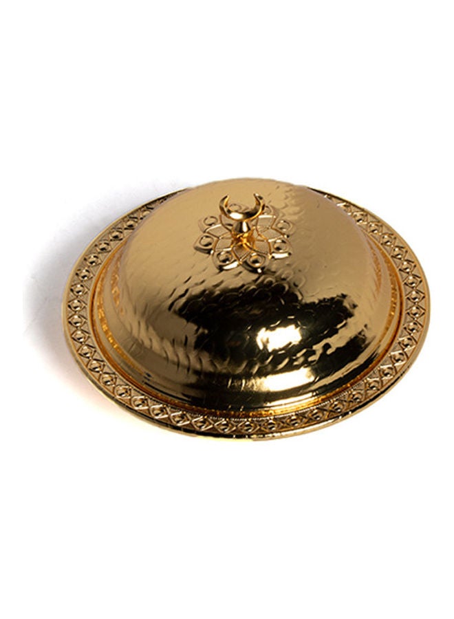 سكوالو طبق تقديم أنيق مع غطاء ذهبي 16.5x16.5x10.5سم - Image 3