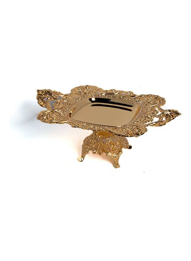 سكوالو طبق تقديم بقاعدة ذهبي 47x32x16سم - Image 1