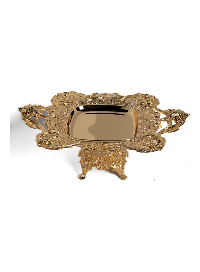 سكوالو طبق تقديم بقاعدة ذهبي 47x32x16سم - Image 2