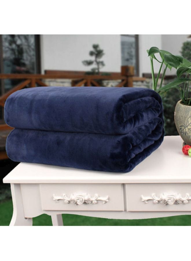 Beauenty Solid Colour Blanket Flannel Blue 200x230cm  - Image 2