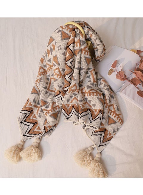 Sofa Blanket Combination Beige/Brown/Grey 130x150cm