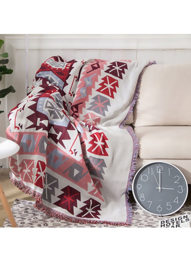 Beauenty A Vintage European Blanket fabric Red/White/Pink 180x230cm 