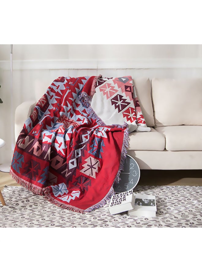 Beauenty A Vintage European Blanket Combination Red/Blue/White 180x260cm  - Image 1