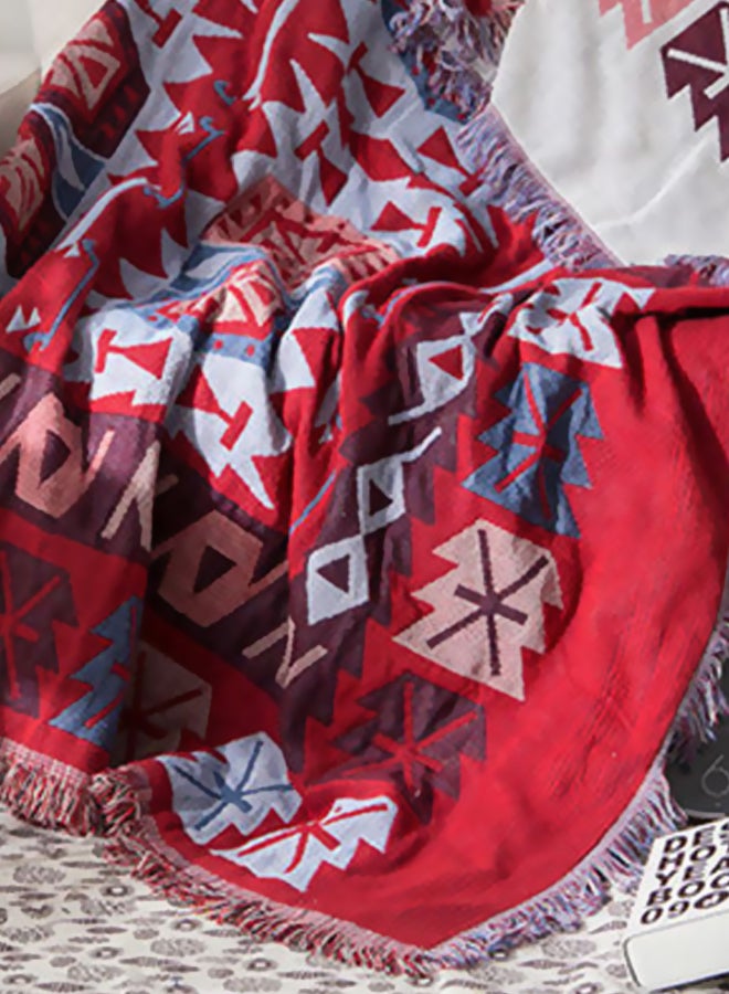 Beauenty A Vintage European Blanket Combination Red/Blue/White 180x260cm  - Image 3
