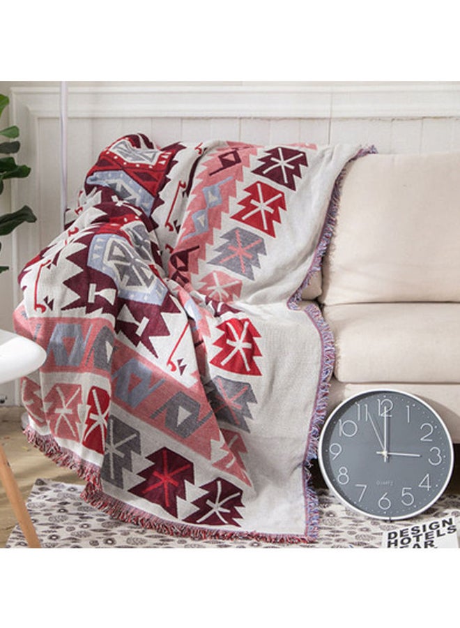Beauenty A Vintage European Blanket combination White/Red/Grey 90x180cm 
