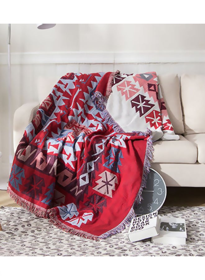 Beauenty A Vintage European Blanket Combination Red/White/Blue 180x230cm  - Image 1