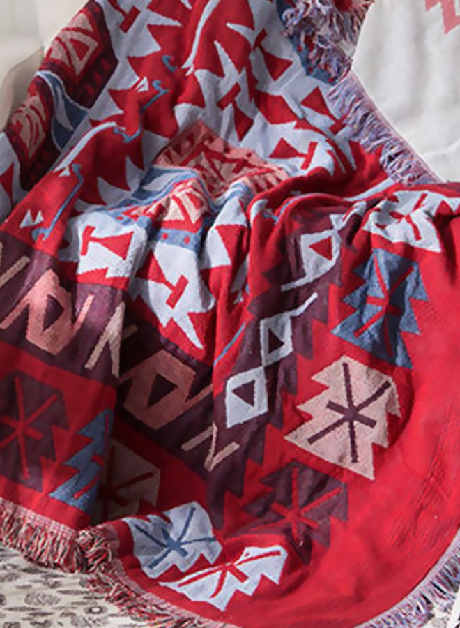 Beauenty A Vintage European Blanket Combination Red/White/Blue 180x230cm  - Image 3