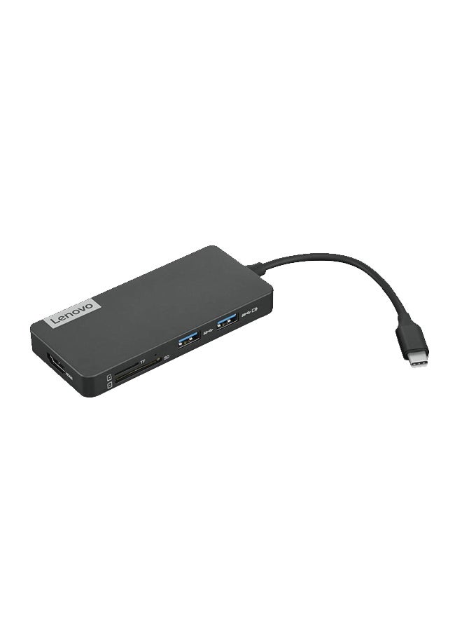 Lenovo 7-In-1 Travel Hub Black  - Image 1