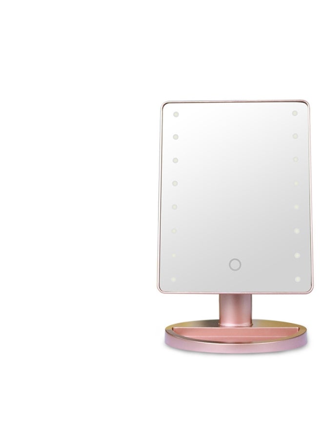 اي جي مرآة مكياج بإضاءة LED وردي