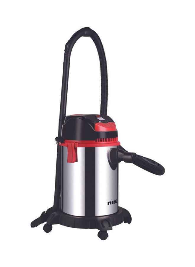 NIKAI 30 Liter Wet & Dry Vacuum Cleaner, Stainless Steel Drum, Blow & Suction Function, Block/Dust Full Indicator, 5M Power Cable, 1400 Watts Turbo Power, Thermostat 30 L 1400 W NVC33WD muticolour 