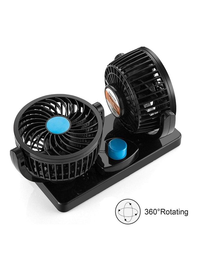 KUYING - 12V DC Rotatable 2 Speed Dual Blade Electric Car Fan - Image 1