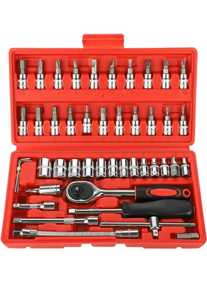 Generic - 46 Piece Ratchet Wrench Socket Tools Set Multicolour - Image 1