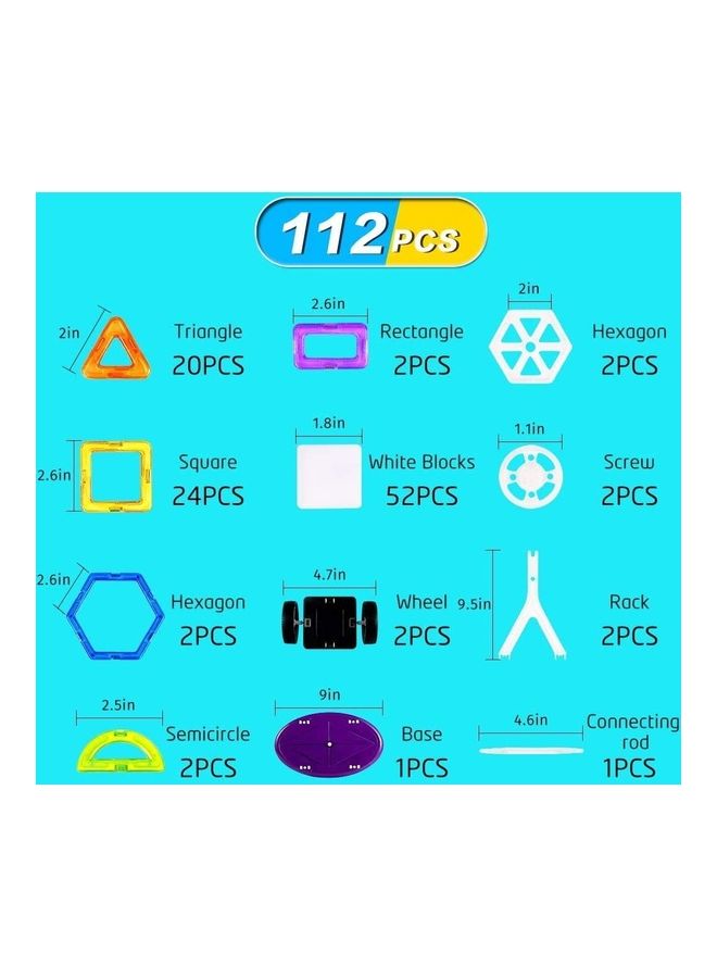 KUYING CLP201 112-Piece Magnetic Educational Construction Set 112 3+ Years  - Image 2