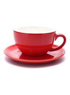 XiuWoo Coffee Cup And Saucer Set Red  - Image 1