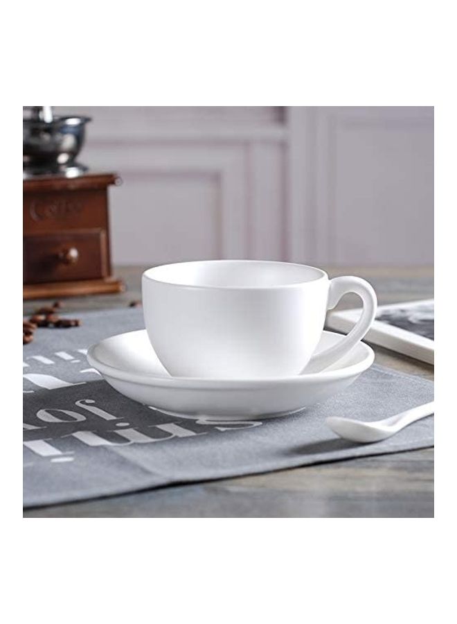 شو وو طقم من كوب وصحن من السيراميك أبيض - Image 3