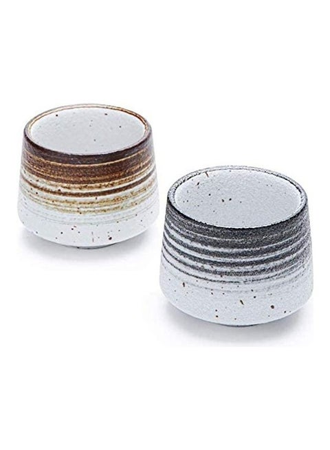 2-Piece Ceramic Double Walled Espresso Cups Multicolour