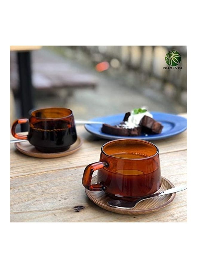 XiuWoo Espresso Coffee Cup With Handle Clear  - Image 4