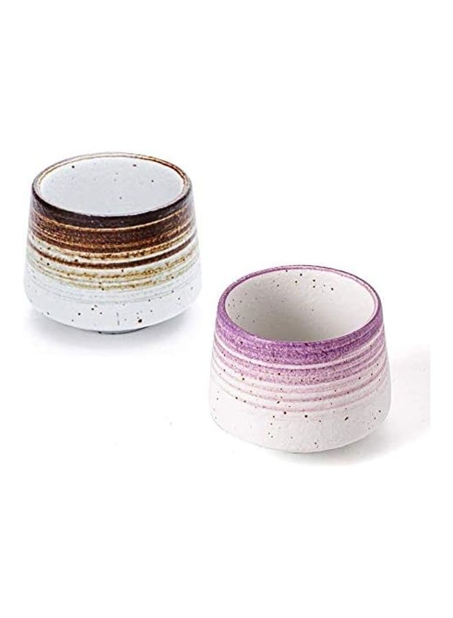XiuWoo - Set Of 2 Double Walled Coffee Cup Multicolour 190ml - Image 1
