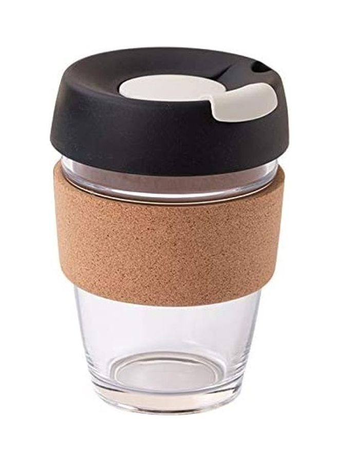 شو وو كوب قهوة محمول وقابل لإعادة الاستخدام من الزجاج مع غطاء متعدد الألوان - Image 1