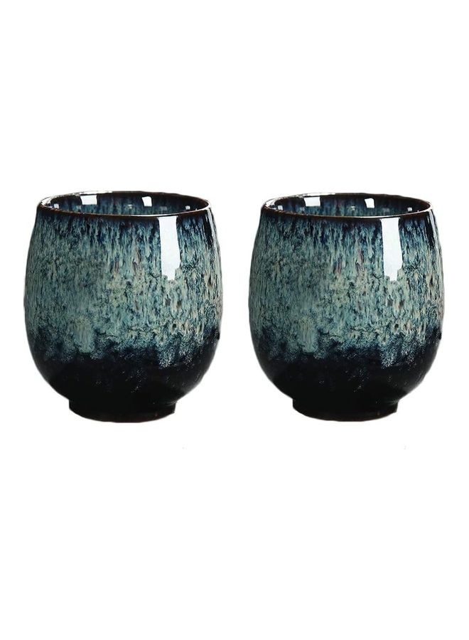 شو وو مجموعة من أكواب قهوة بطبقة مزدوجة من قطعتين متعدد الألوان - Image 1