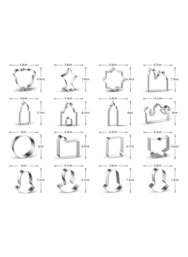 XiuWoo 16-Pieces Cookie Mold Silver - Image 2
