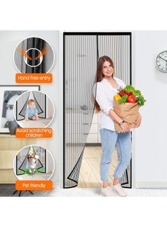 Generic Magnetic Closure Heavy Duty Mesh Screen Doors With Magnets Multicolor 100x210cm  - Image 3