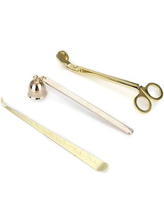 XiuWoo 3-Piece Stainless Wick Snuffer Tool Gold - Image 1