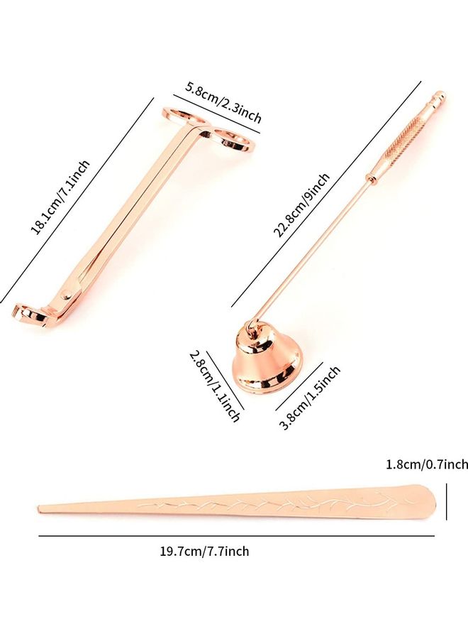 XiuWoo 3-in-1 Candle Wick Trimmer Accessory Set Rose Gold  - Image 2