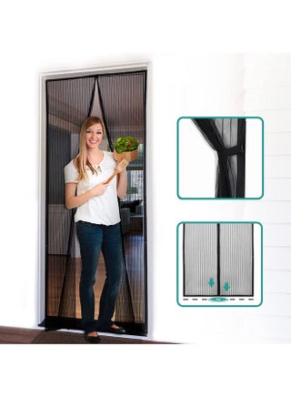 Magnetic Screen Retractable And Self Sliding Door Black 100 x 210cm - v1623304993/N48083316A_1