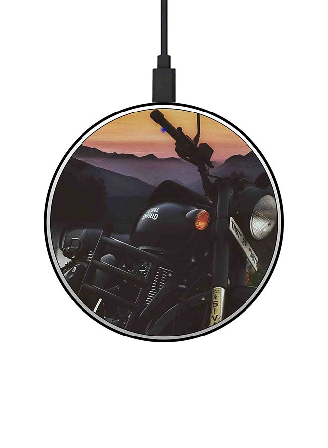 ثيودور شاحن لاسلكي سريع رفيع للغاية مطبوع عليه راكب دراجة مع كابل USB - Image 1