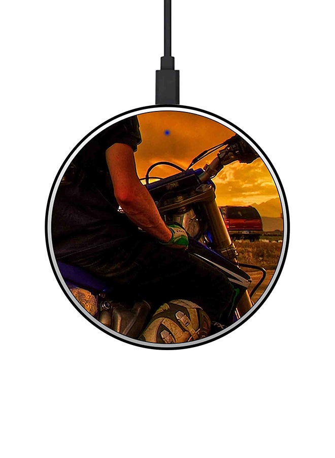 Theodor Bike Stunt Printed Ultra Slim Fast Wireless Charger With USB Cable Multicolour  - Image 1
