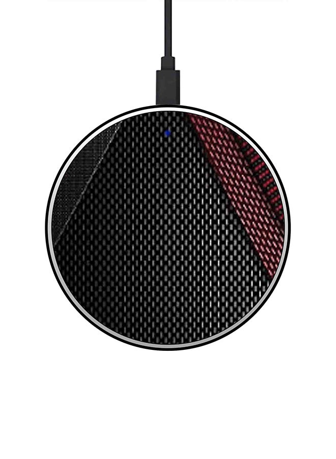 Theodor Qi-Certified Ultra Slim Fast Wireless Charger With USB Cable Black/Red - Image 1