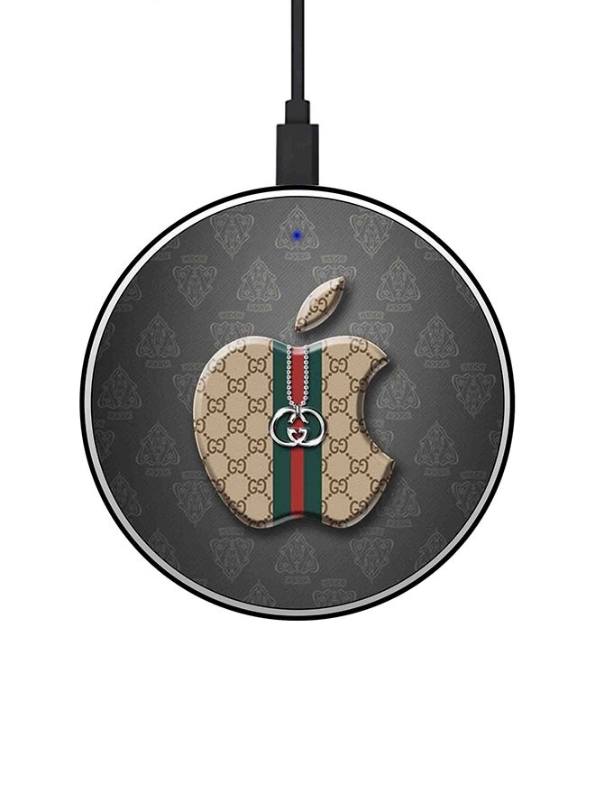 Theodor Gucci Apple Printed Ultra Slim Fast Wireless Charger With USB Cable Multicolour  - Image 1
