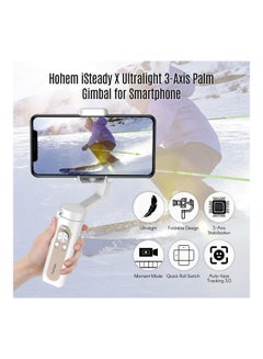 hohem 5-Piece iSteady X Ultralight 3-Axis Palm Gimbal Handheld Stabilizer Set White/Beige  - Image 4