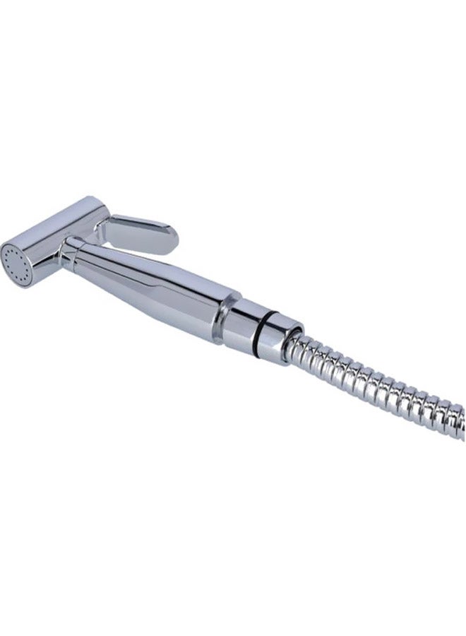 GEEPAS Geepas Shattaf Set| Stainless Steel Hand Held Sprayer with a 1.2 Meter Stainless Steel Hose Cloth Diaper Spray | High Pressure-Leak Proof-Stainless Steel Jet Spray Cleaner | 2 Years Warranty Silver  - Image 2