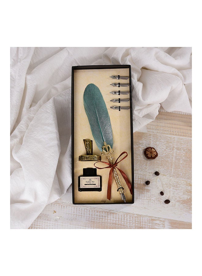 Generic Feather Pen Ink Writing Set Multicolour  - Image 1