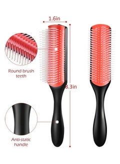 ZENHOME Nylon Bristle Hair Combing Brush Pink/Black  - Image 3