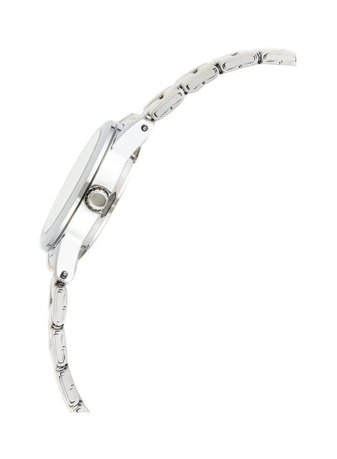 كاسيو ساعة يد بعقارب وسوار من الإستانلس ستيل طراز LTP-V001SG-9 - مقاس 25 مم - فضي/ذهبي للنساء - Image 3