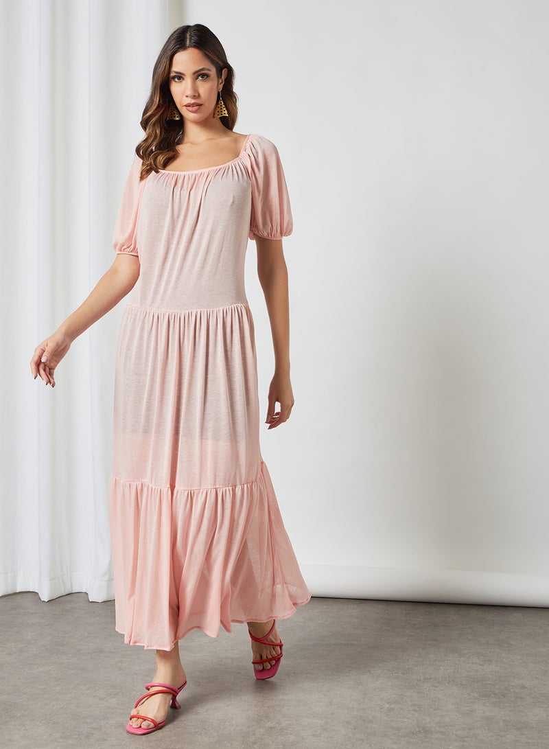 SIVVI for HANIYA Tiered Maxi Dress Pink  - Image 1