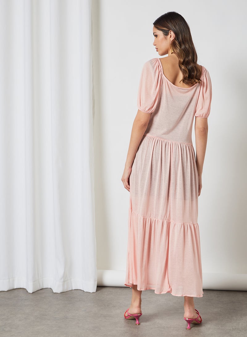 SIVVI for HANIYA Tiered Maxi Dress Pink  - Image 3