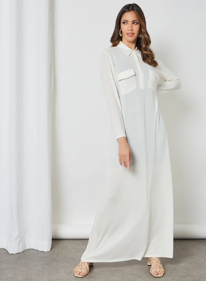 SIVVI for HANIYA Collared Maxi Dress White