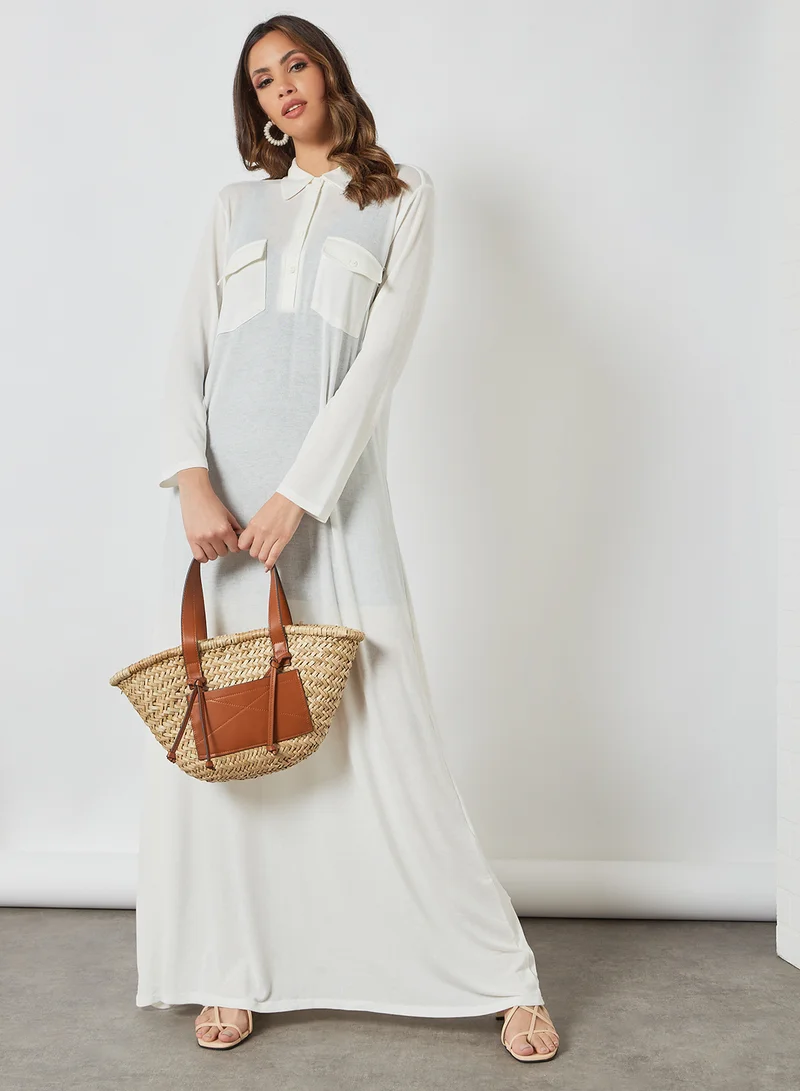 SIVVI for HANIYA Collared Maxi Dress White