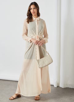 Sheer Knit Dress Yellow