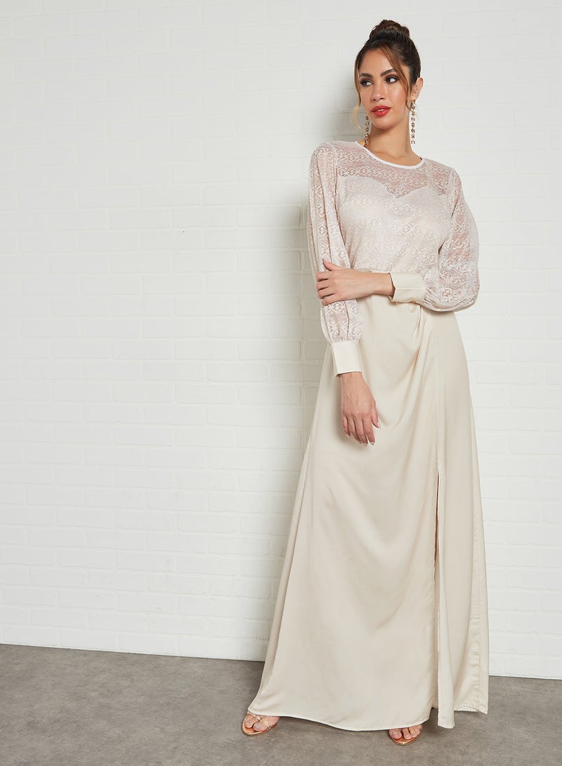 SIVVI for HANIYA Sheer Bodice Dress Nude  - Image 1