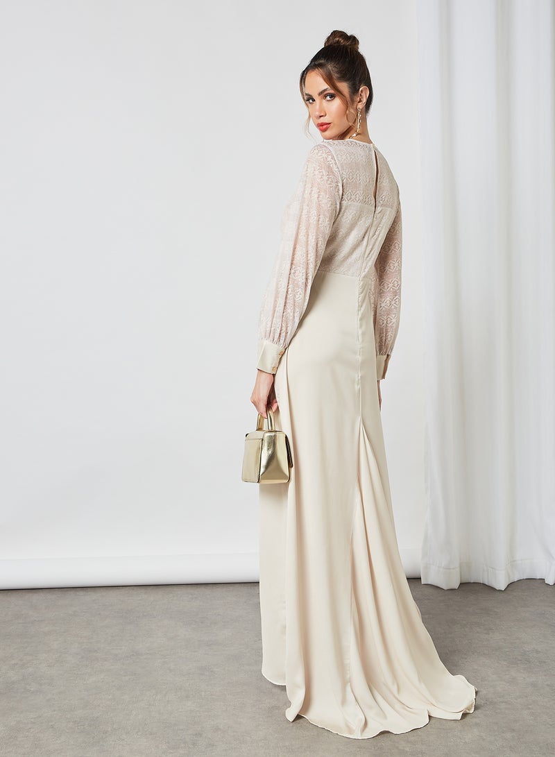SIVVI for HANIYA Sheer Bodice Dress Nude  - Image 3