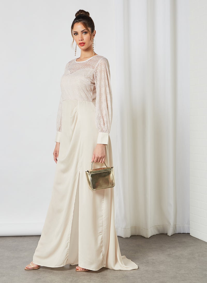 SIVVI for HANIYA Sheer Bodice Dress Nude  - Image 4