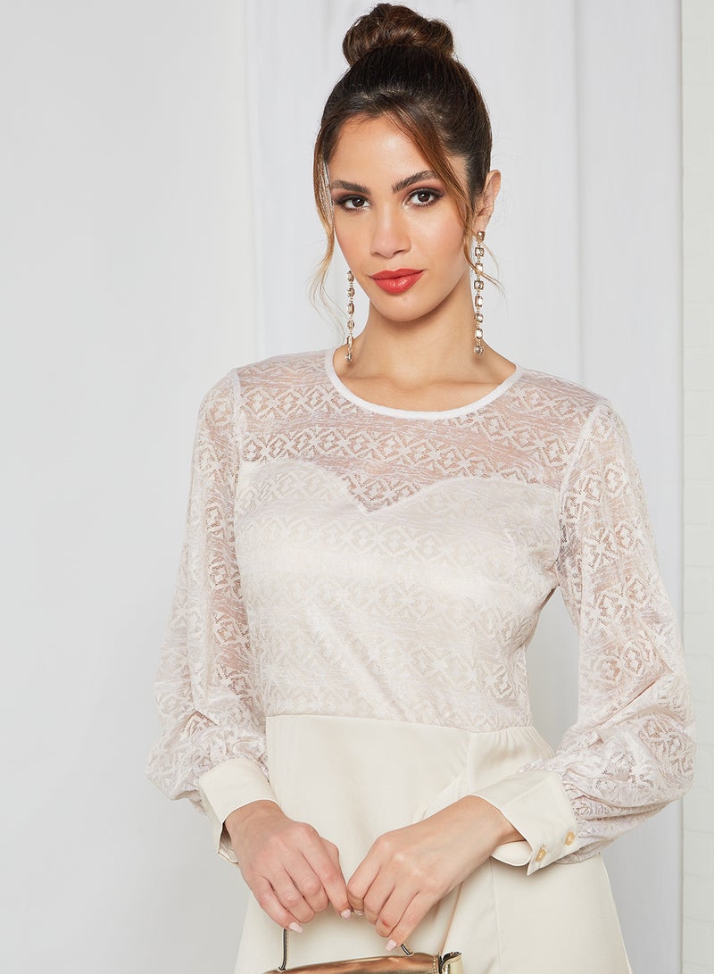 SIVVI for HANIYA Sheer Bodice Dress Nude  - Image 2