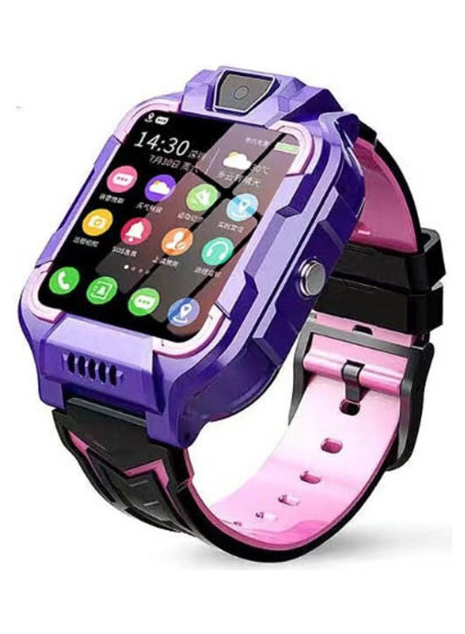 ساعة ذكية للأطفال مضادة للماء بتقنية 4G وخاصية تحديد المواقع متعددة الوظائف أرجواني