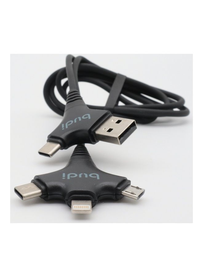 بودي كابل للشحن والمزامنة 6 في 1 أسود - Image 2